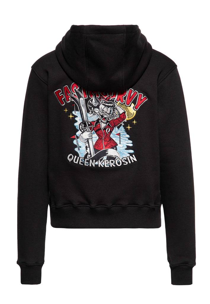 Queen Kerosin Kapuzensweatjacke «Fast & Curvy»
