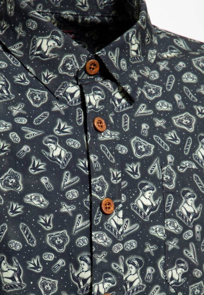 Queen Kerosin Langarm Hemd «Oldschool-Tattoos»