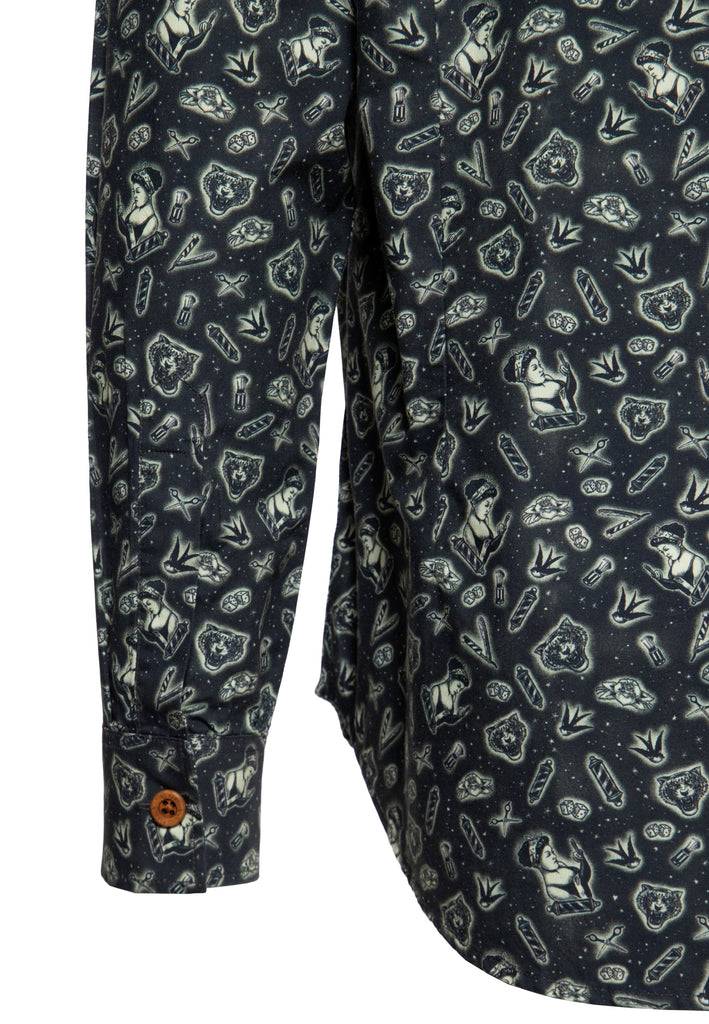 Queen Kerosin Langarm Hemd «Oldschool-Tattoos»