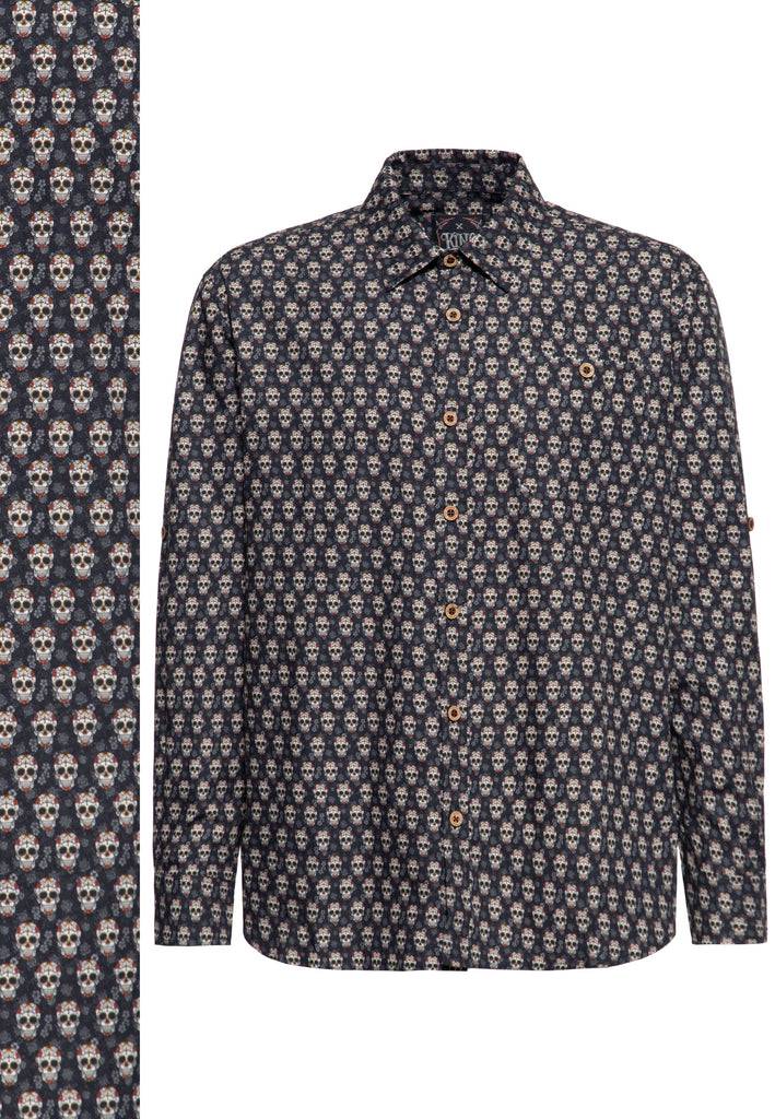 Queen Kerosin Langarmhemd «Calavera»