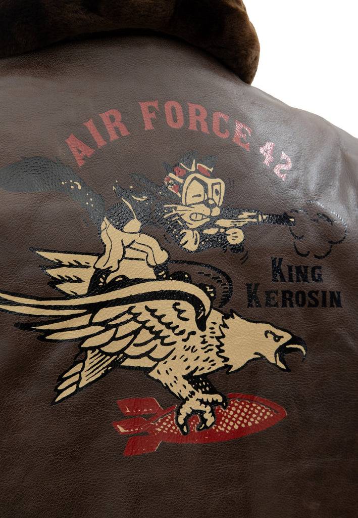 Queen Kerosin Leder Aviator Jacke «Air Force 42»