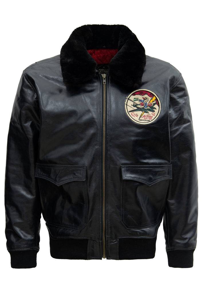 Queen Kerosin Leder Aviator Jacke «Air Force 42»