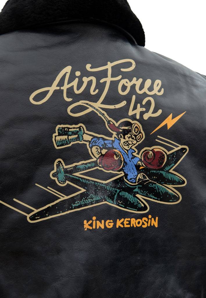 Queen Kerosin Leder Aviator Jacke «Air Force 42»