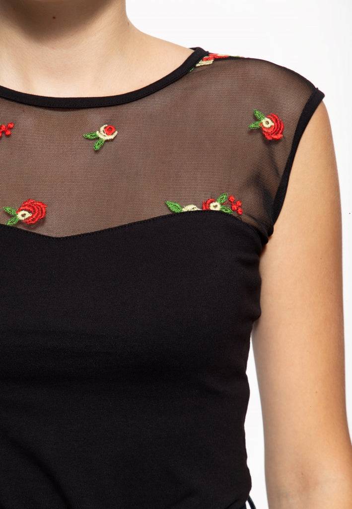 Queen Kerosin Mesh Top «Roses»