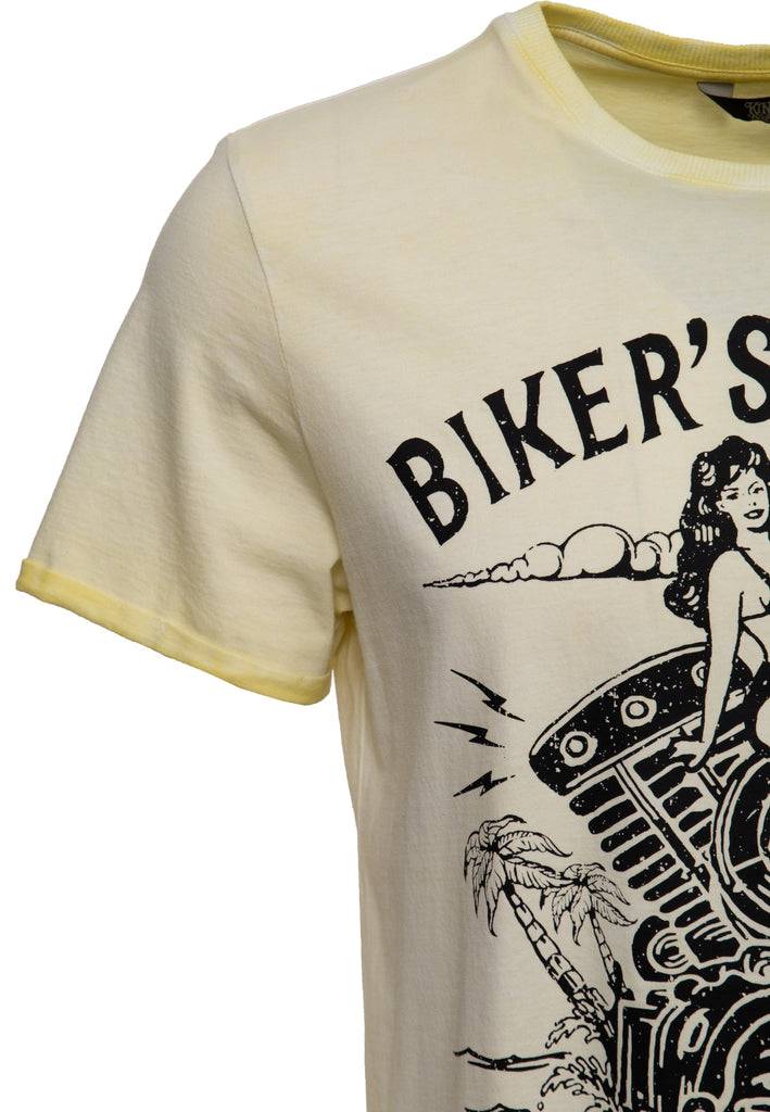 Queen Kerosin Oil Wash T-Shirt «Bikers Island»