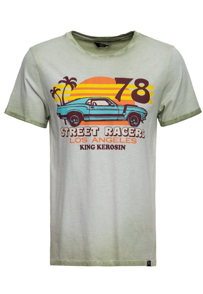 Queen Kerosin Oil Wash T-Shirt «Street Racers L.A.»