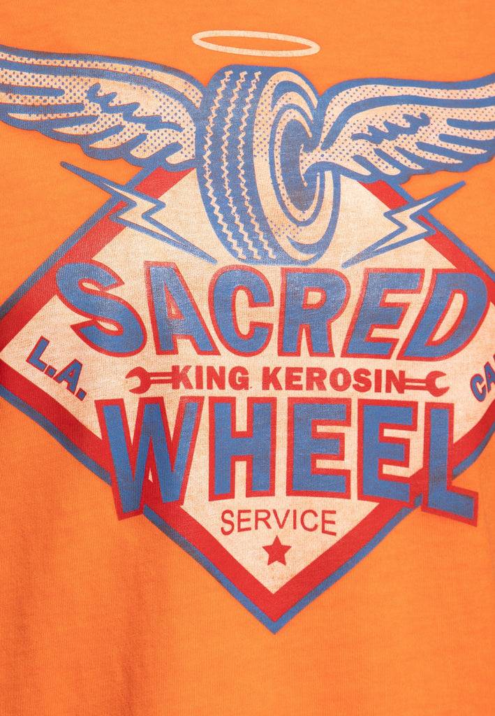 Queen Kerosin Oil Washed T-Shirt «Sacred Wheel»