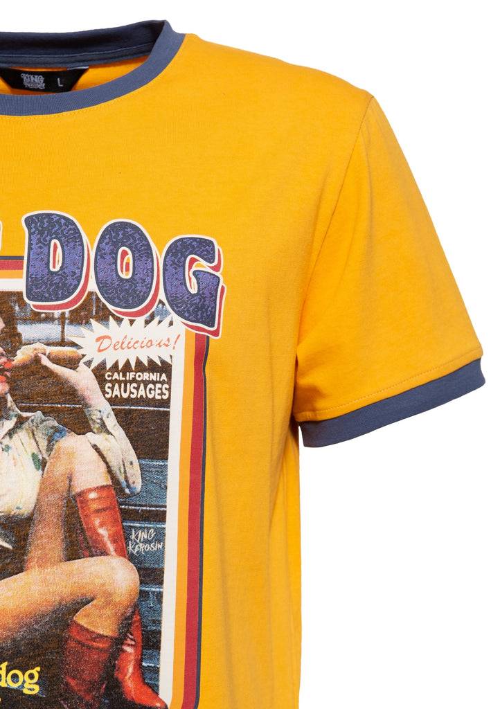 Queen Kerosin Oldschool Ringer T-Shirt «Hot Dog»