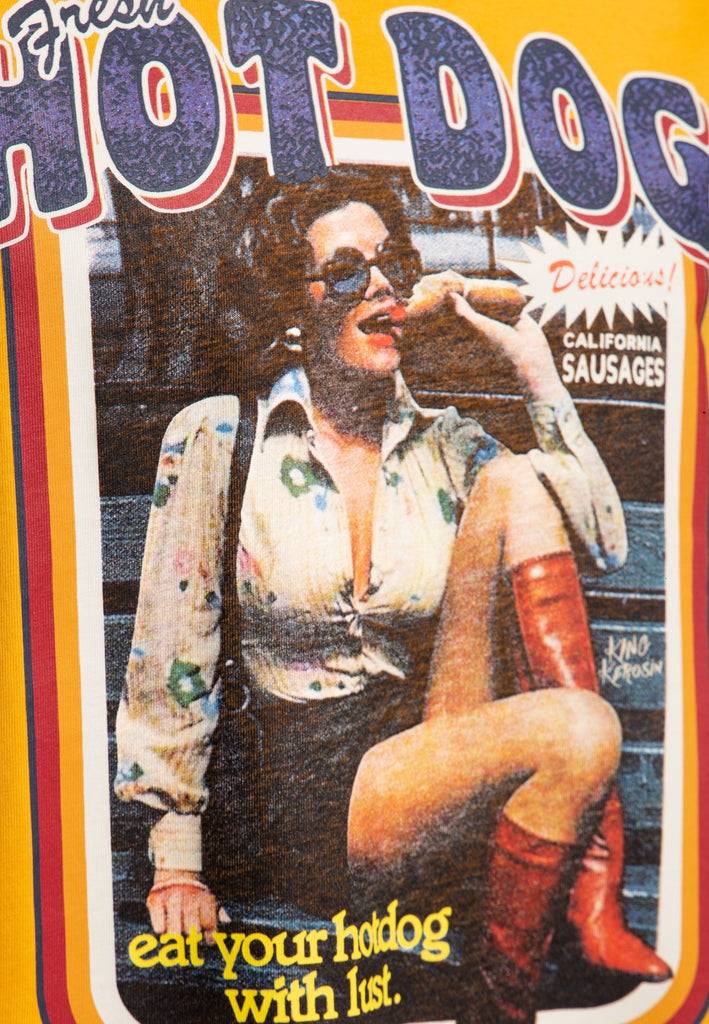 Queen Kerosin Oldschool Ringer T-Shirt «Hot Dog»