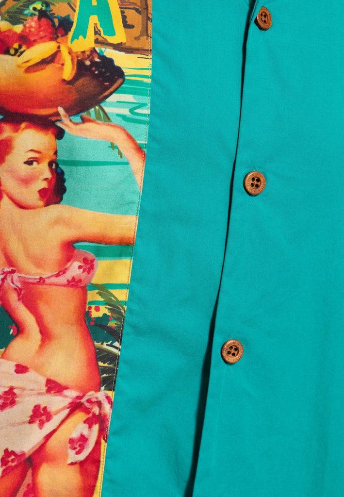 Queen Kerosin Panel Hemd «Pin-Up Hawaii»