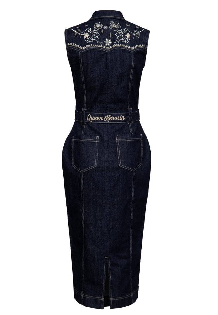 Queen Kerosin Pencil Kleid Mit Stickereien