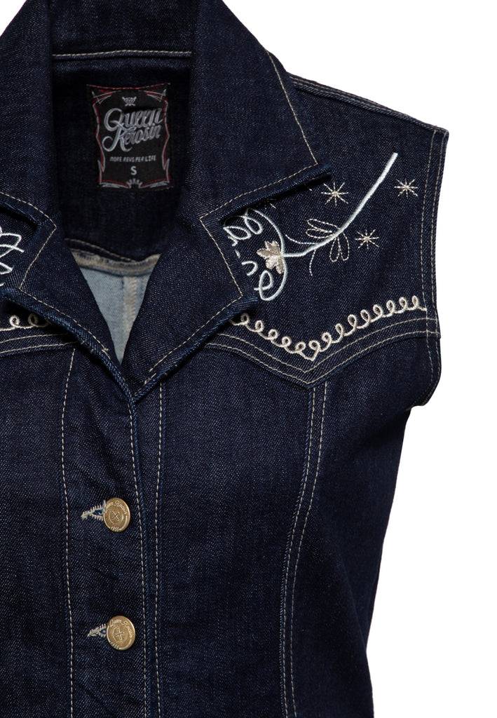 Queen Kerosin Pencil Kleid Mit Stickereien