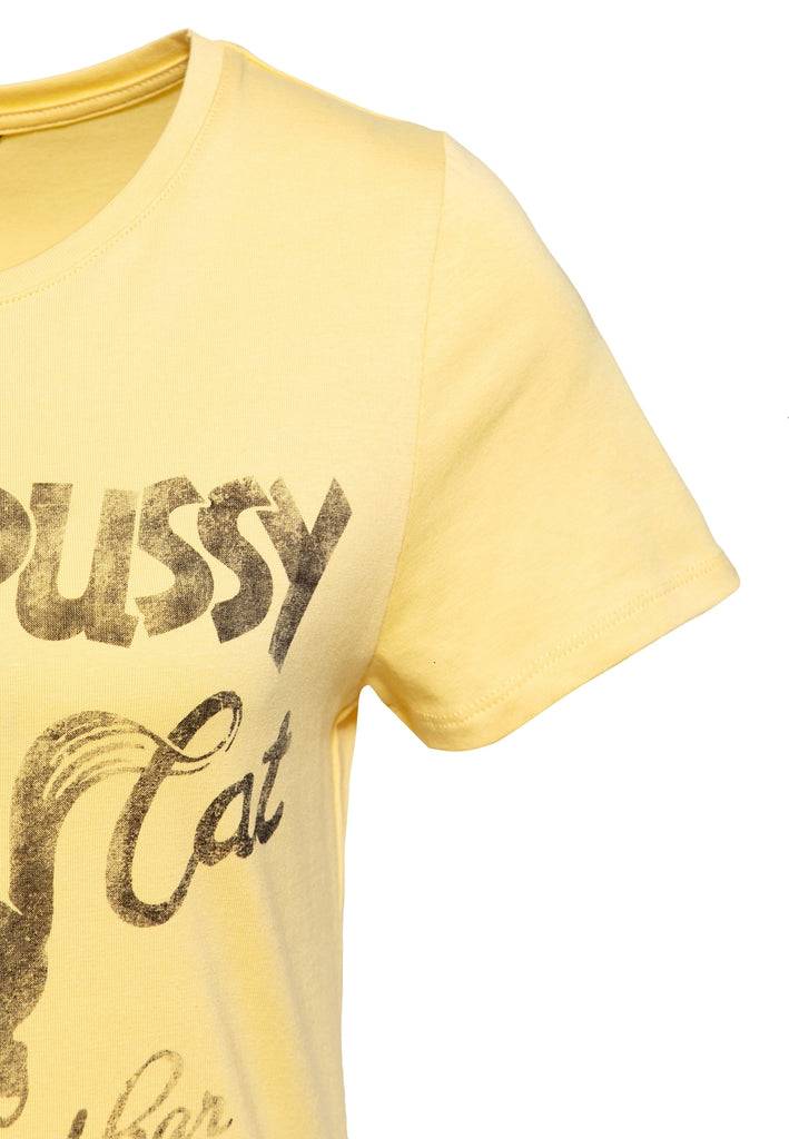Queen Kerosin Print T-Shirt «Black Pussy Cat»
