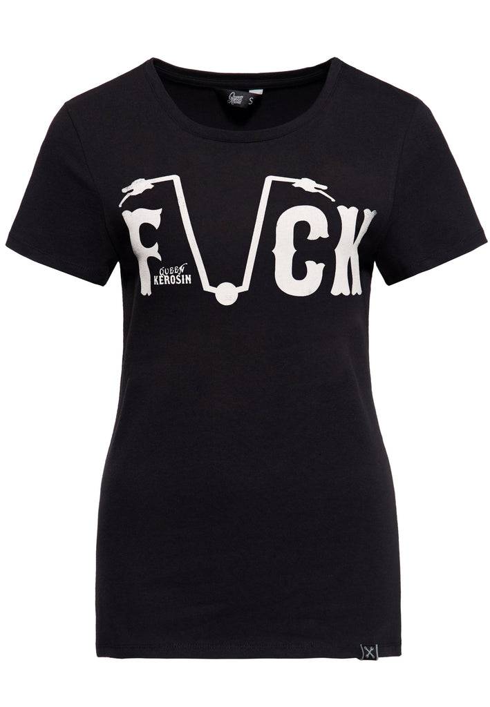 Queen Kerosin Print T-Shirt «Fuck Everyone»