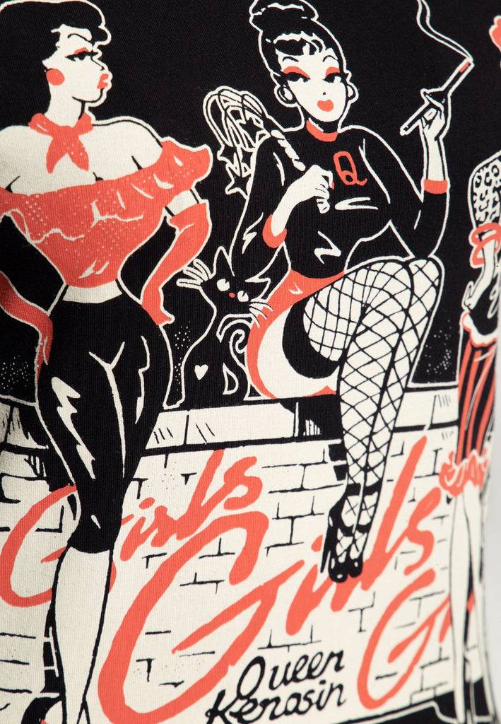 Queen Kerosin Print T-Shirt «Girls Girls Girls»