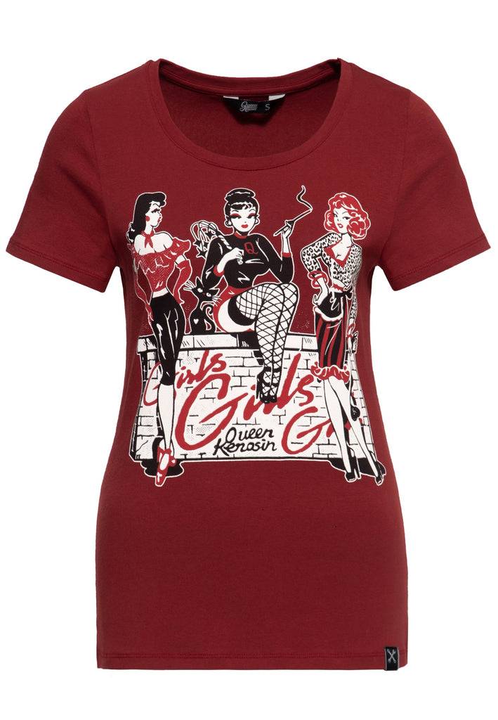 Queen Kerosin Print T-Shirt «Girls Girls Girls»