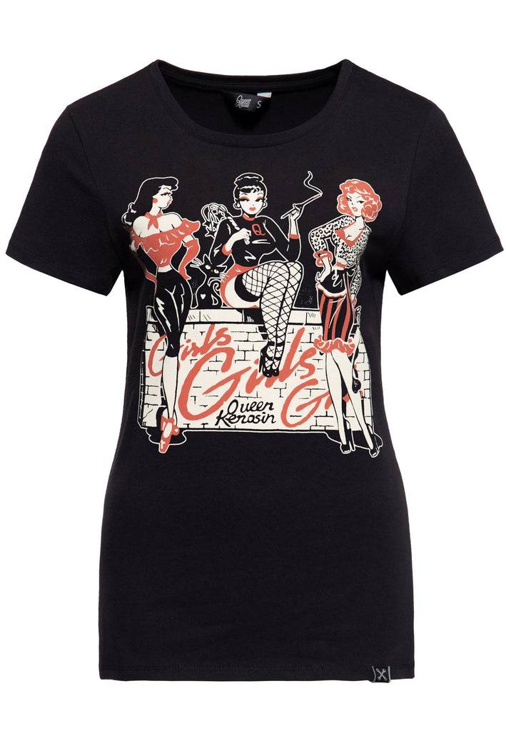 Queen Kerosin Print T-Shirt «Girls Girls Girls»