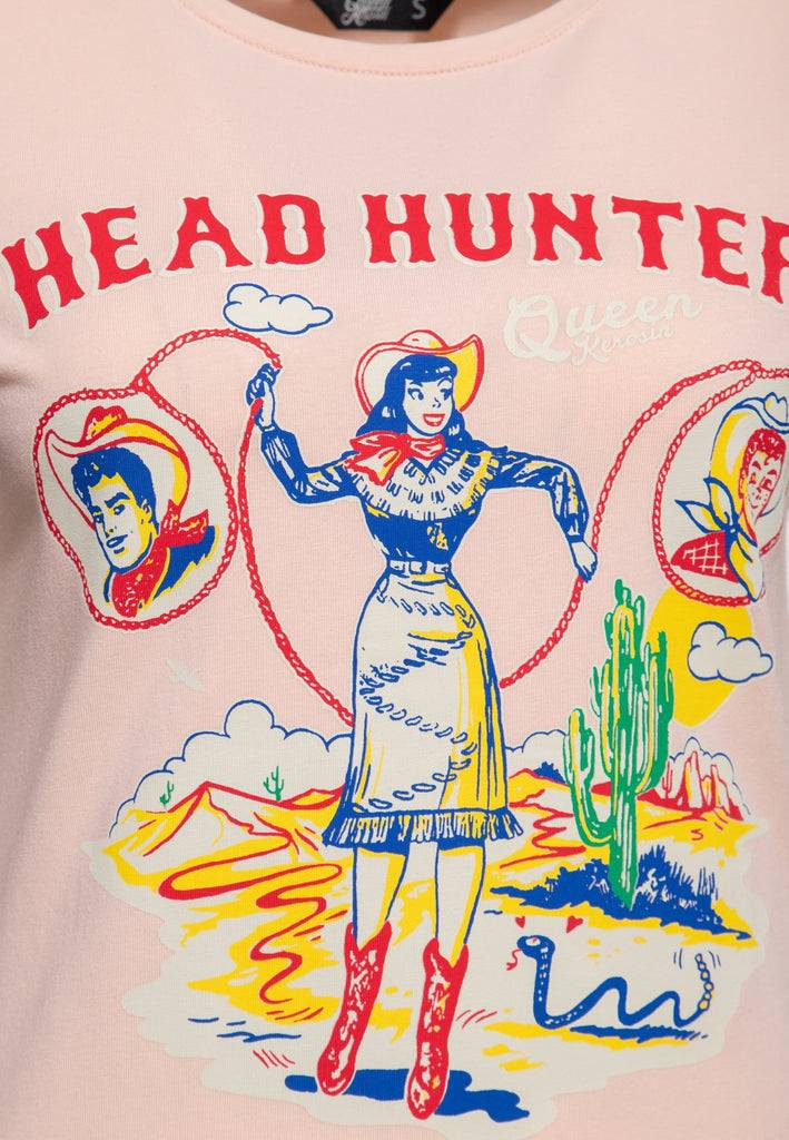 Queen Kerosin Print T-Shirt «Head Hunter»