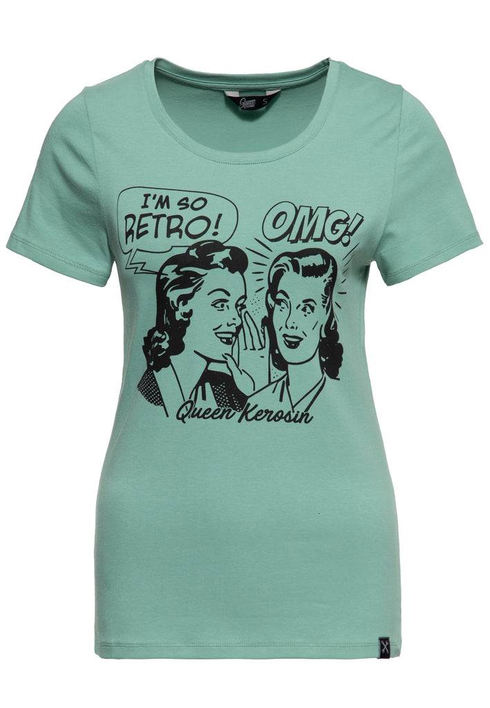 Queen Kerosin Print T-Shirt «I Am So Retro»