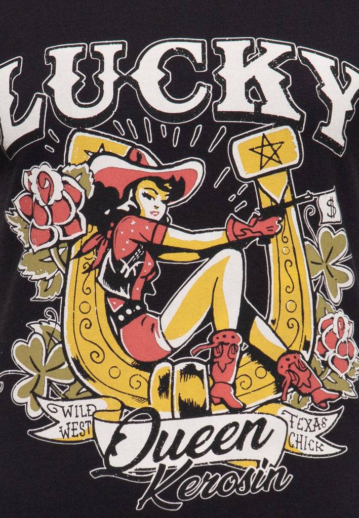 Queen Kerosin Print T-Shirt «Lucky»