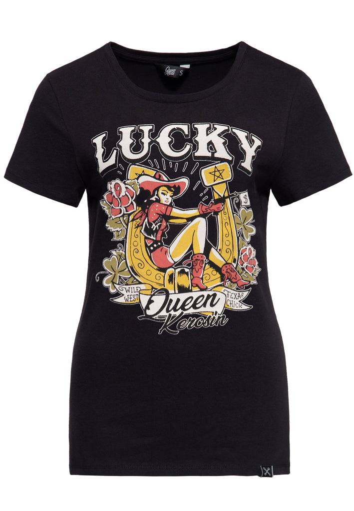 Queen Kerosin Print T-Shirt «Lucky»