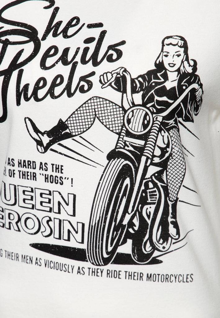 Queen Kerosin Print T-Shirt «She Devils On Wheels»