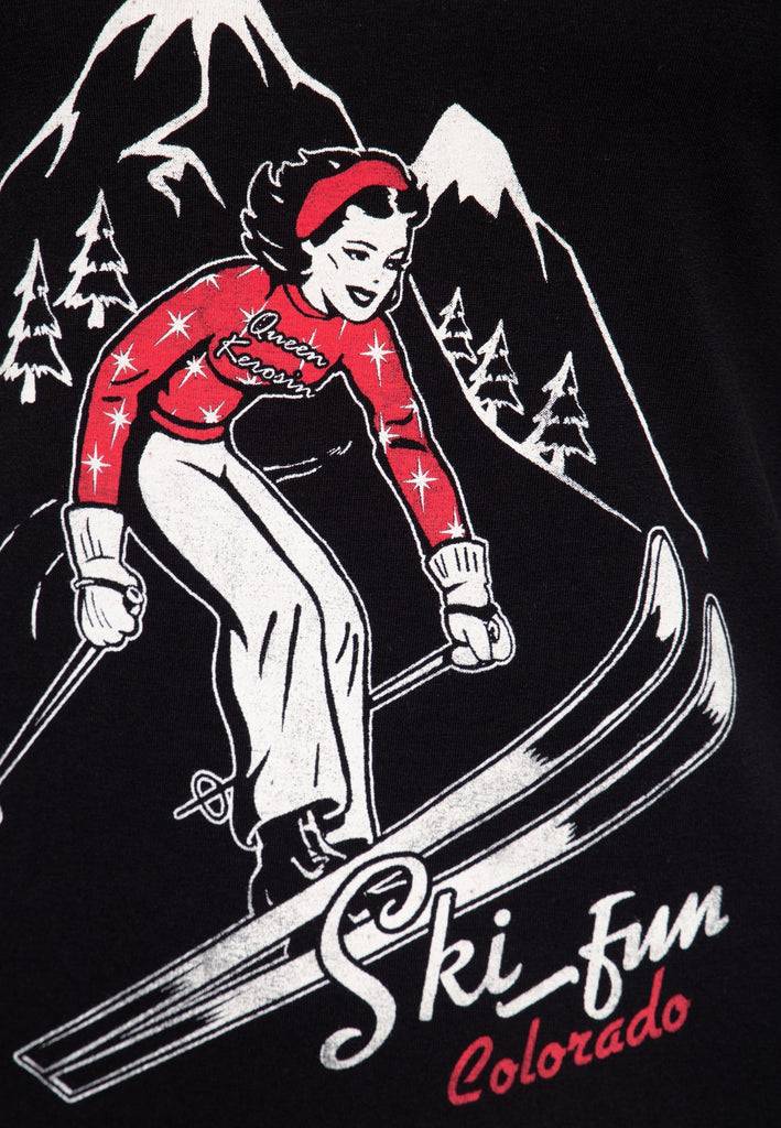 Queen Kerosin Print T-Shirt «Ski Fun»