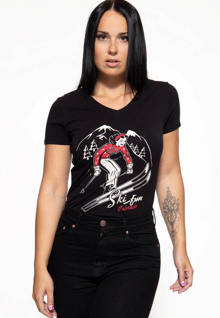 Queen Kerosin Print T-Shirt «Ski Fun»