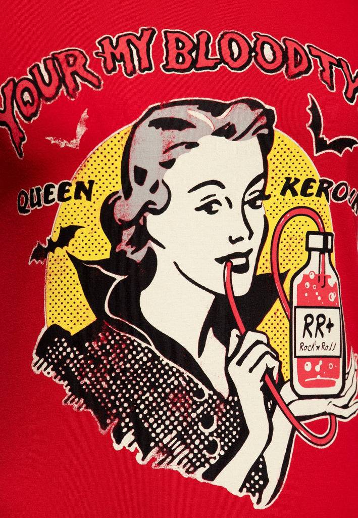 Queen Kerosin Print T-Shirt «You're My Blood Type»