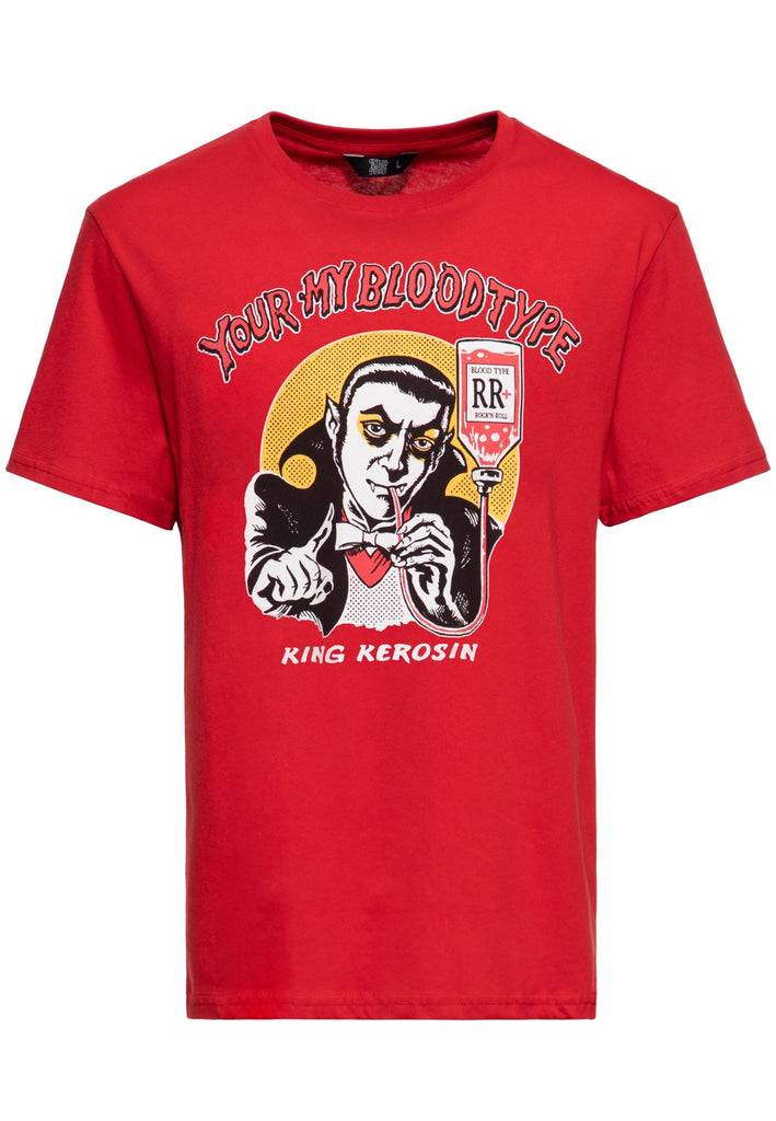 Queen Kerosin Print T-Shirt «You're my blood type»