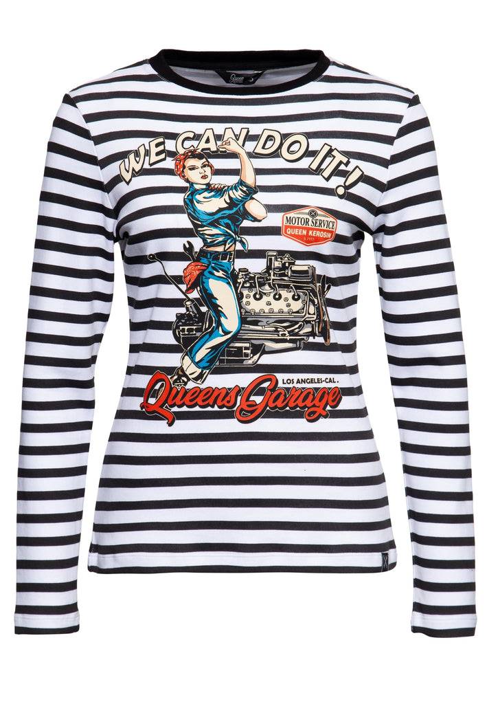 Queen Kerosin Ringel Longsleeve «We Can Do It»