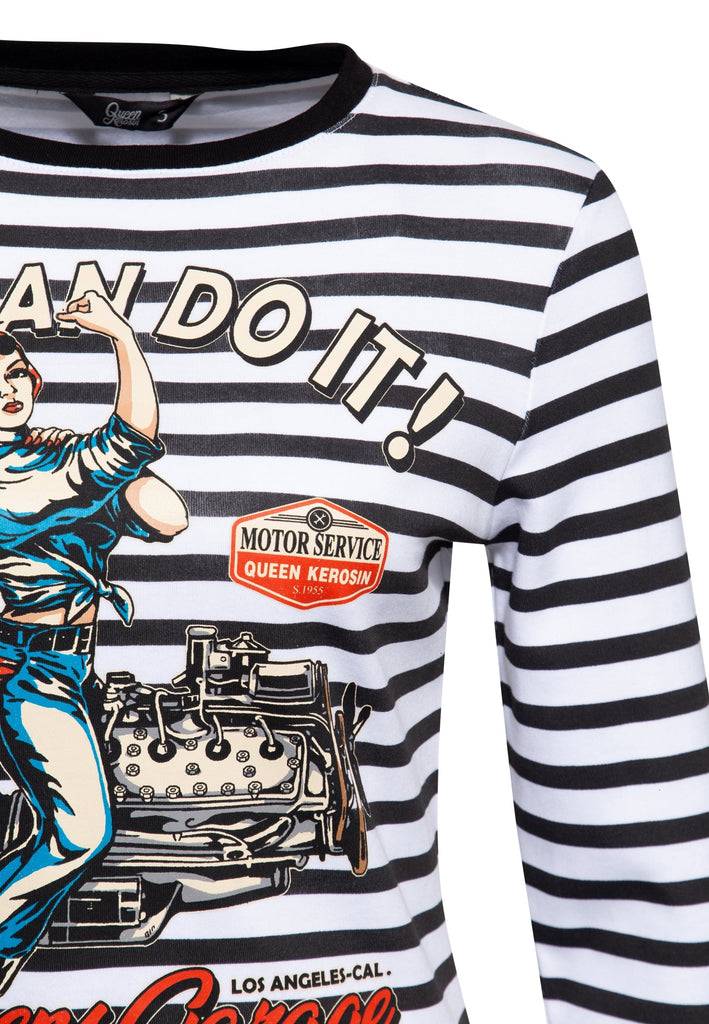 Queen Kerosin Ringel Longsleeve «We Can Do It»