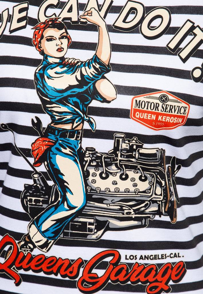 Queen Kerosin Ringel Longsleeve «We Can Do It»