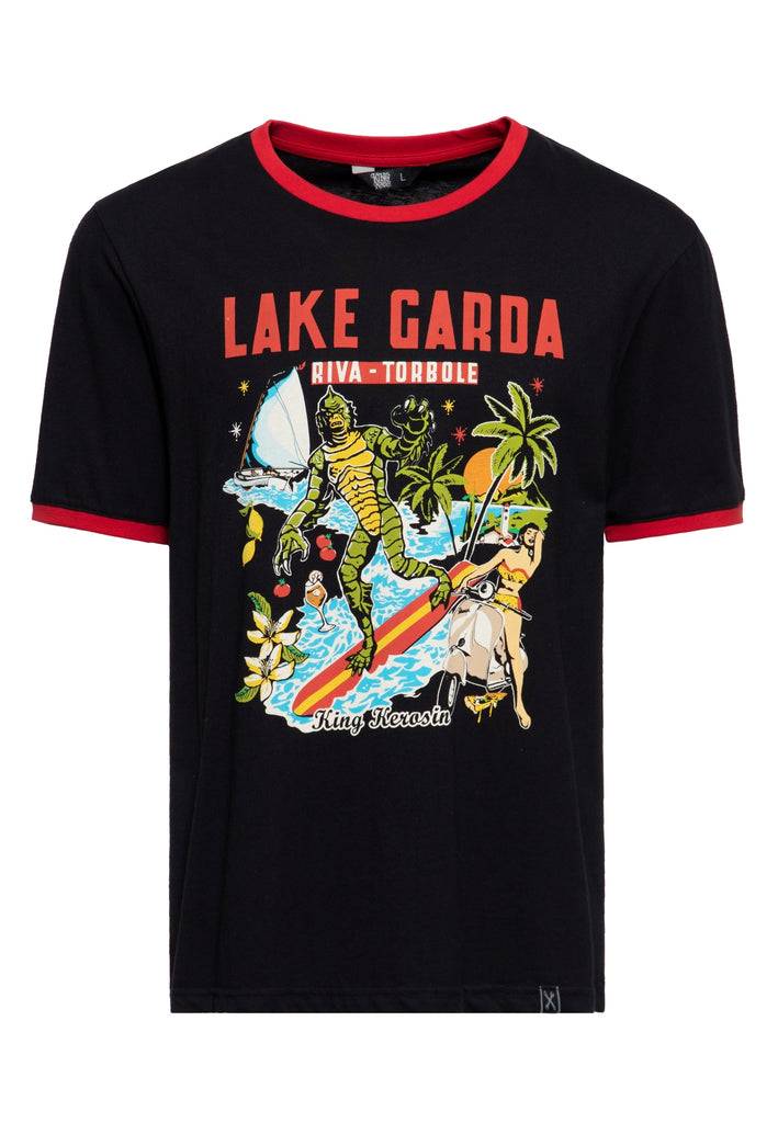 Queen Kerosin Ringer T-Shirt «Lake Garda»