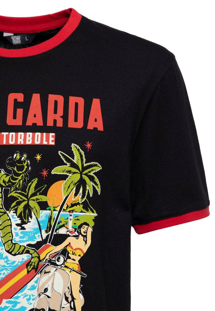 Queen Kerosin Ringer T-Shirt «Lake Garda»