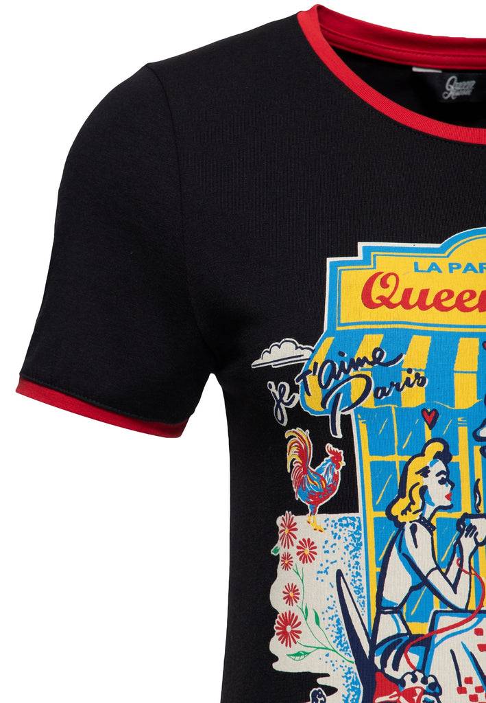 Queen Kerosin Ringer T-Shirt «Real Romance»