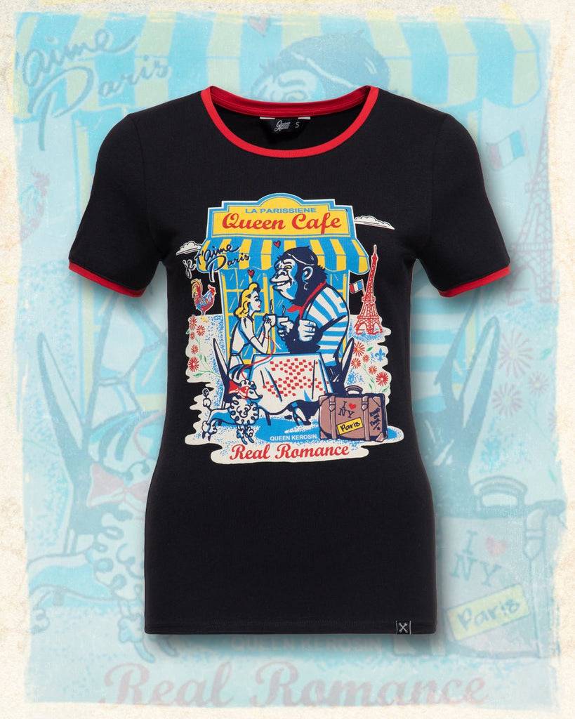 Queen Kerosin Ringer T-Shirt «Real Romance»