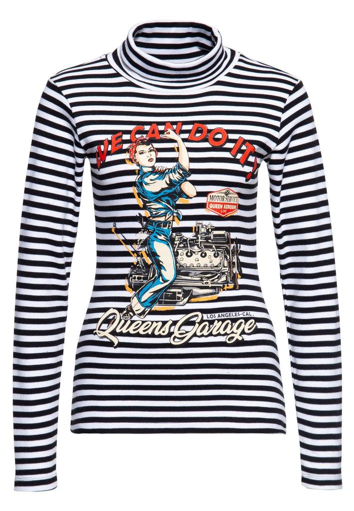 Queen Kerosin Rollkragen Langarmshirt «We Can Do It»