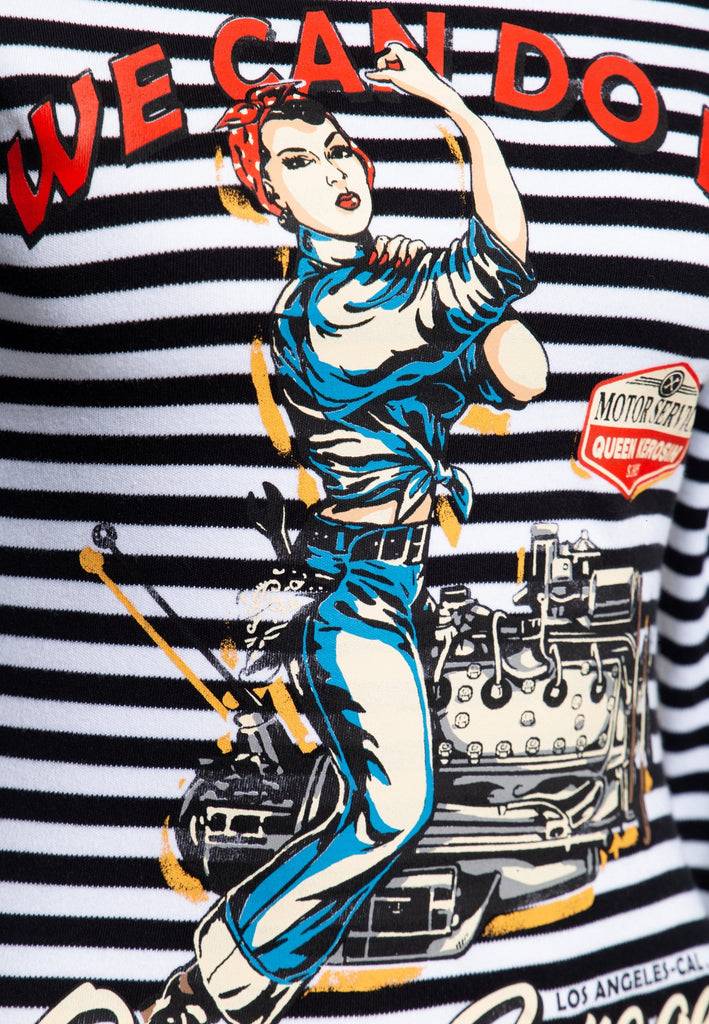 Queen Kerosin Rollkragen Langarmshirt «We Can Do It»