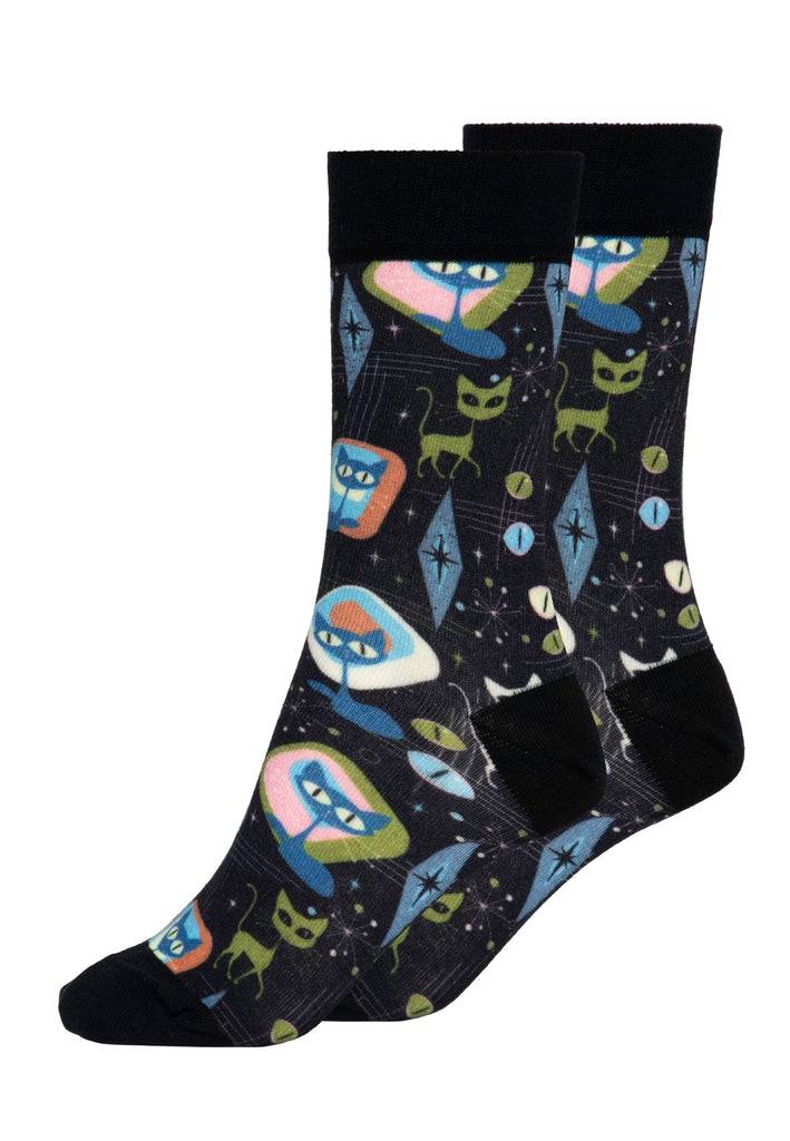 Queen Kerosin Socken «Retro Cats»