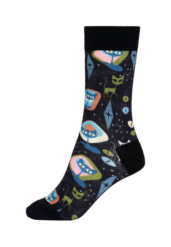 Queen Kerosin Socken «Retro Cats»