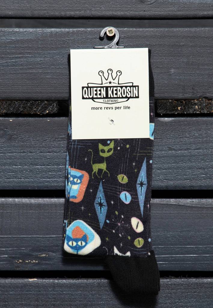 Queen Kerosin Socken «Retro Cats»