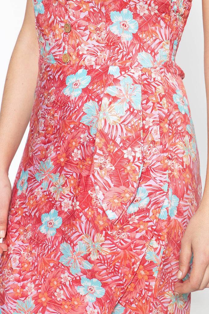 Queen Kerosin Sommerkleid Mit Tropischem Muster