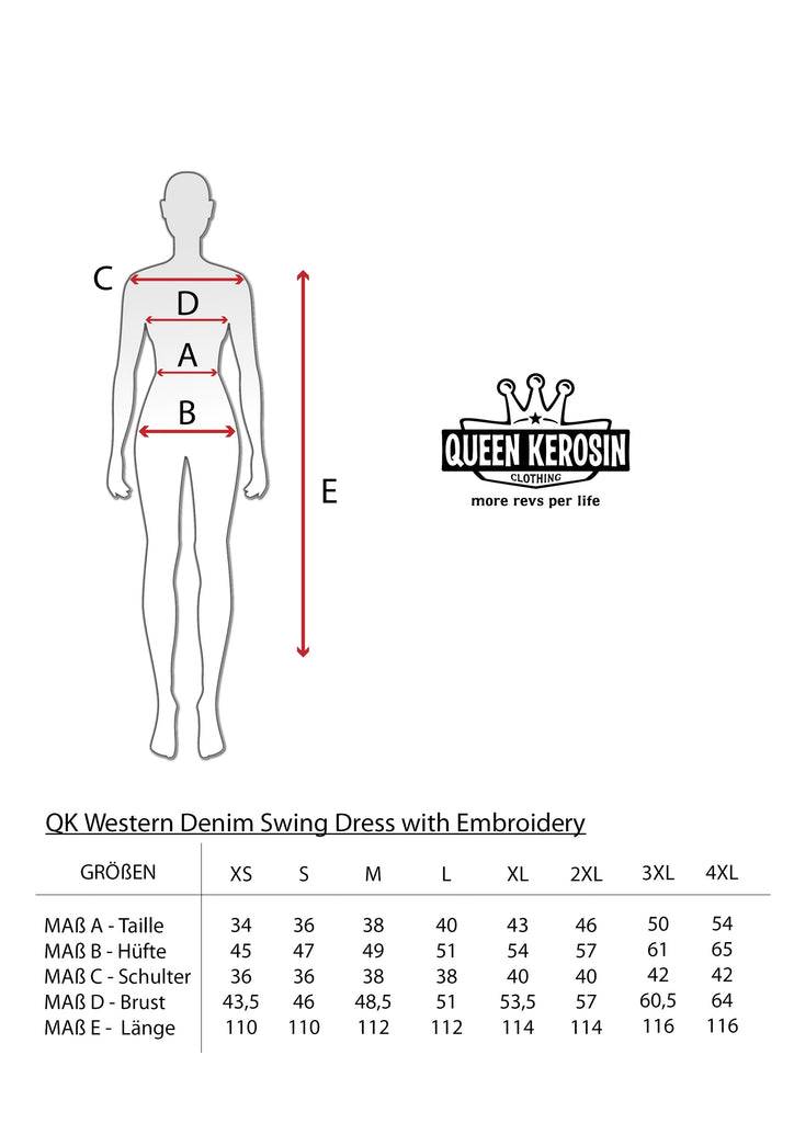 Queen Kerosin Swing Jeanskleid Mit Stickereien