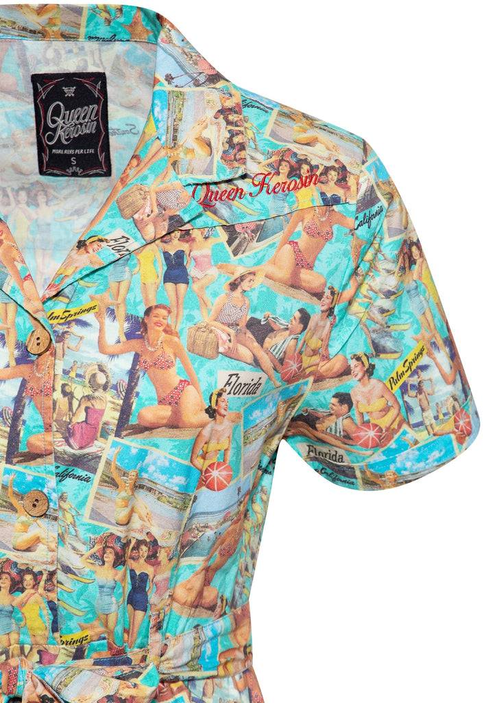 Queen Kerosin Swing Kleid «Blue Heaven»