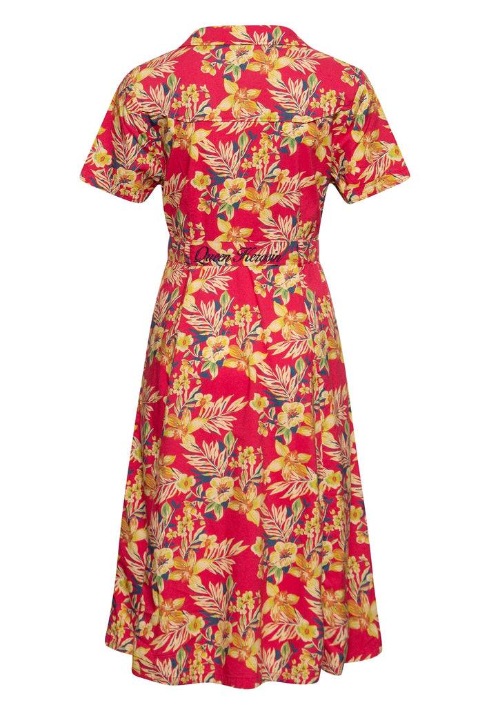 Queen Kerosin Swing Kleid «Hawaii Red»