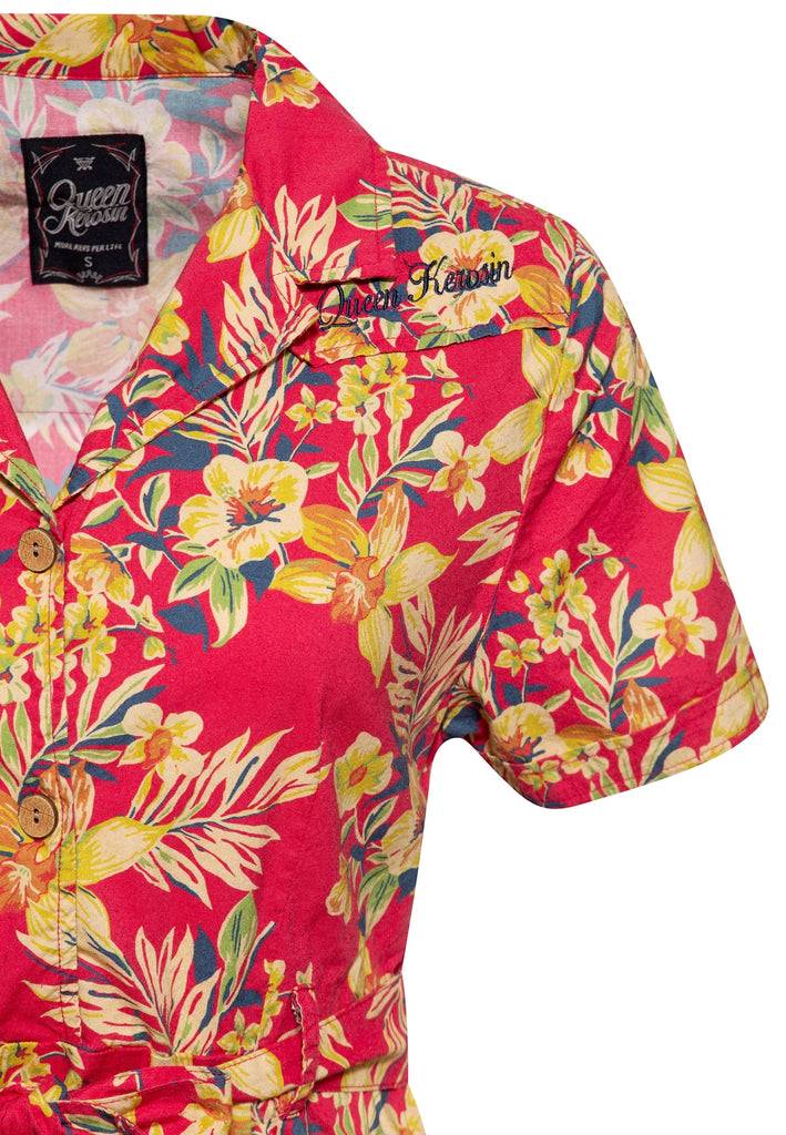 Queen Kerosin Swing Kleid «Hawaii Red»