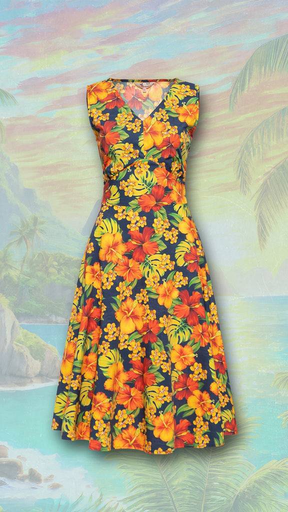 Queen Kerosin Swingkleid «Hibiskus»