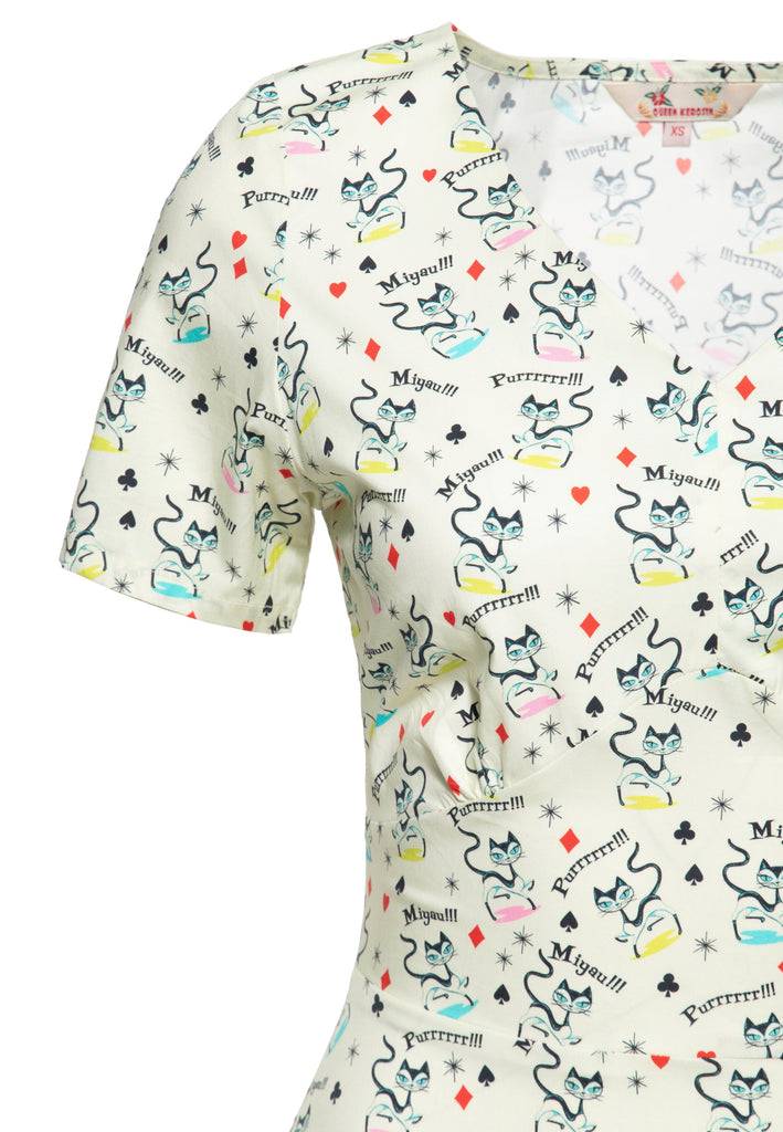 Queen Kerosin Swingkleid «Retro Cats»