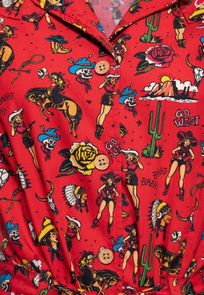 Queen Kerosin Swingkleid «Western Oldschool»